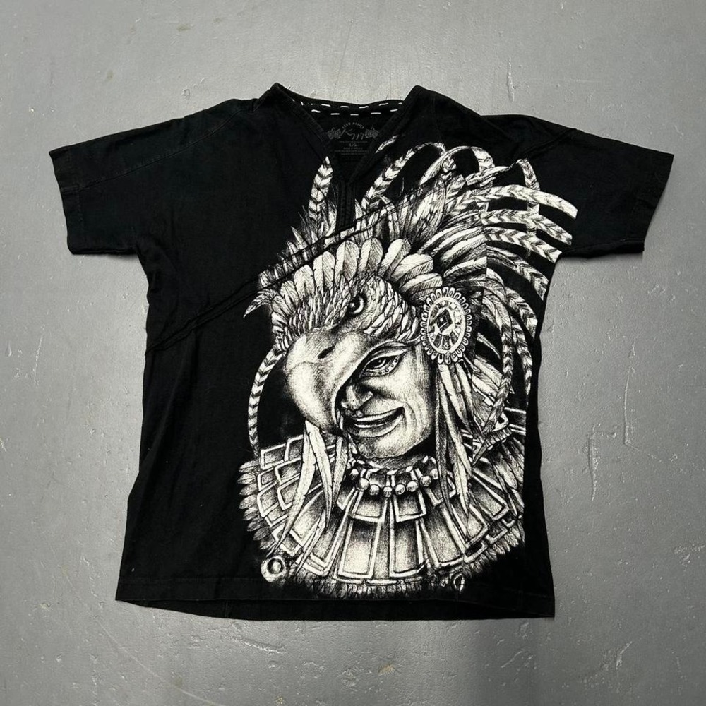 Vintage women's Y2K grunge Mayan Mexico all over print graphic tshirt